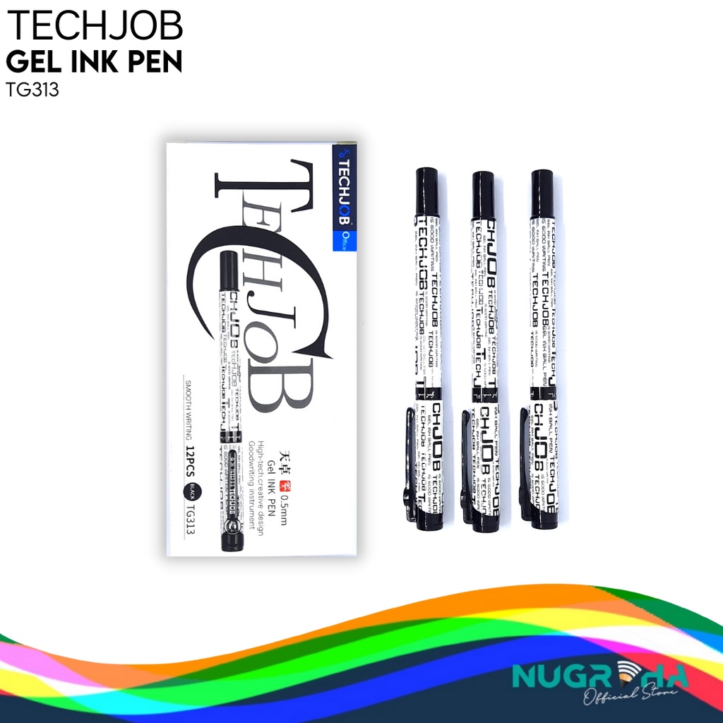 

PULPEN BALLPOINT PENA GEL INK 0.5 TECHJOB TG313