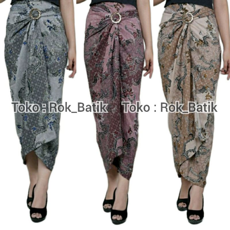 (50 Motif) Rok Lilit Batik Bawahan Kebaya Modern Rok Serut Batik Free Ring Kain Batik Floral Batik Couple Pasangan