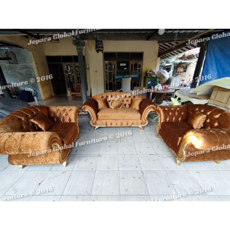 Kursi sofa tamu wings set chair Ukir Gold velvet ( kursi sofa tamu,sofa ukir,kursi ukir,kursi duco)