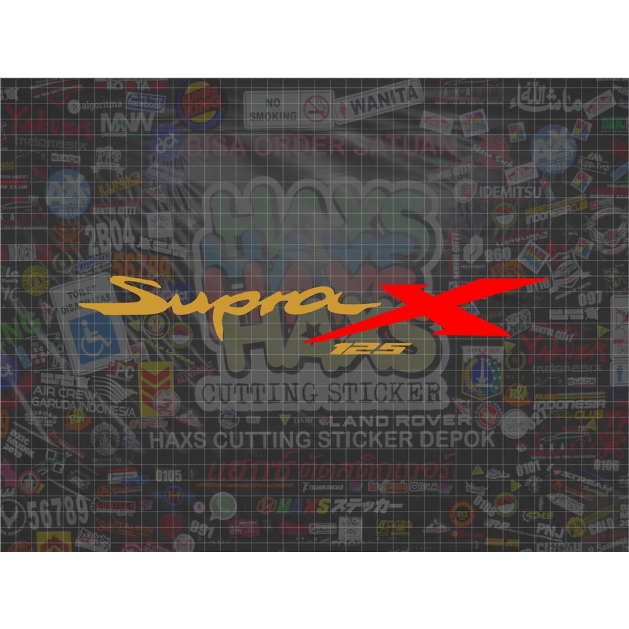 Cutting Sticker Supra X 125 V2 2 Warna Ukuran 30 Cm Untuk Motor