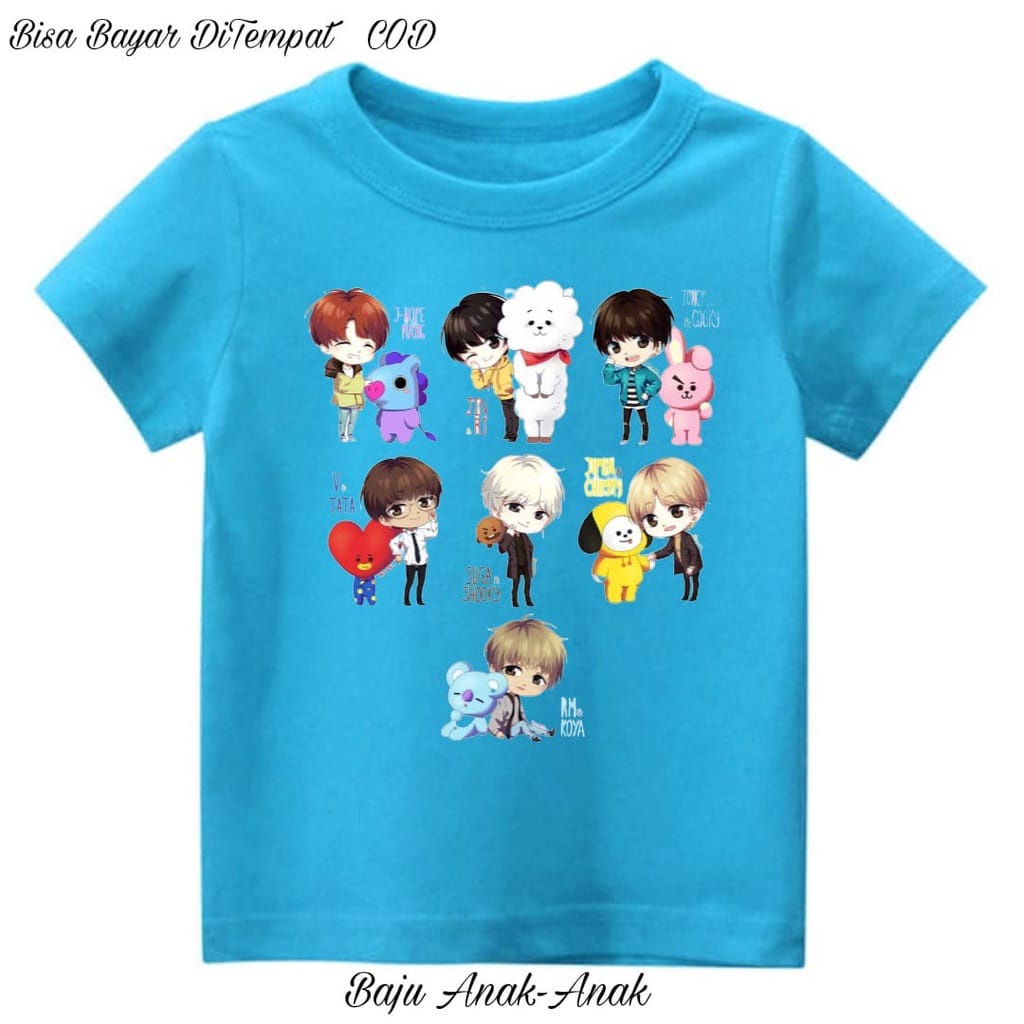 Hzl_outfit Kaos Baju Anak Anak BT21 SmutBook/Baju Anak COD