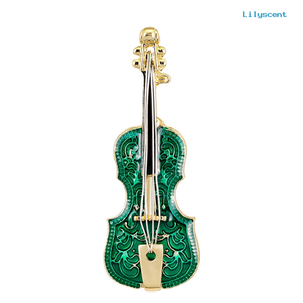 [LS] Unisex Violin Bentuk Enamel Instrumen Bros Pin Korsase Jas Lapel Dekorasi