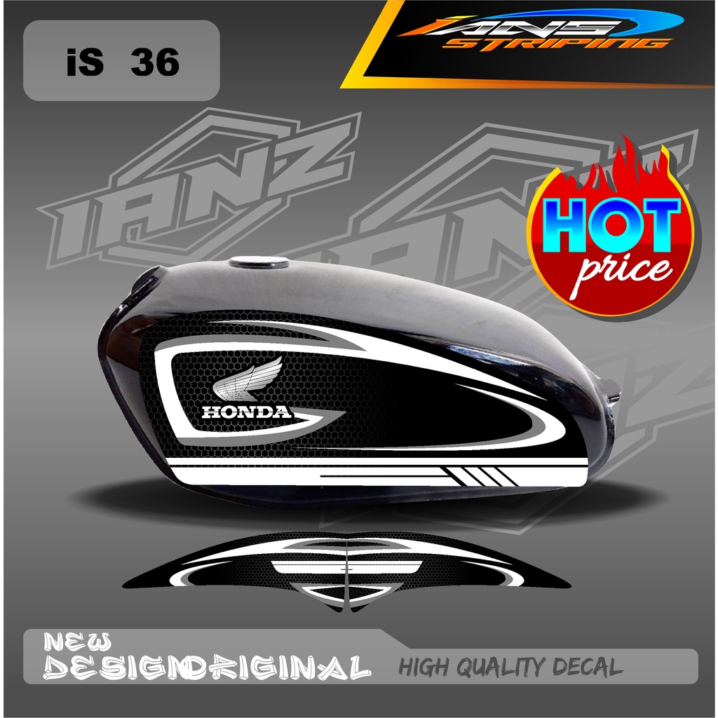 NEW STRIPING TANGKI CB100 CUSTOM STIKER HOLOGRAM/NON HOLOGRAM IS36