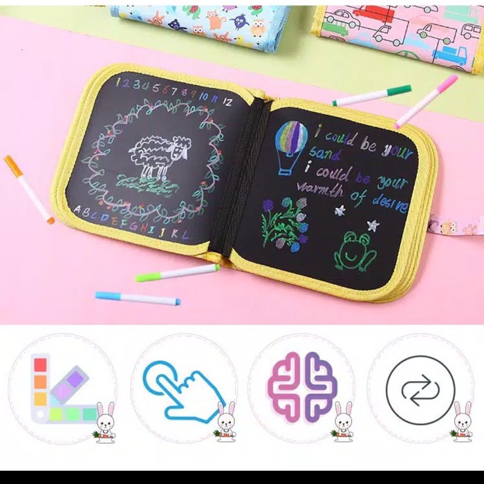 

Terlaris ✨ -mainan edukasi buku menggambar Grafititi book+Spidol gambar 12pcs- 2.1.23