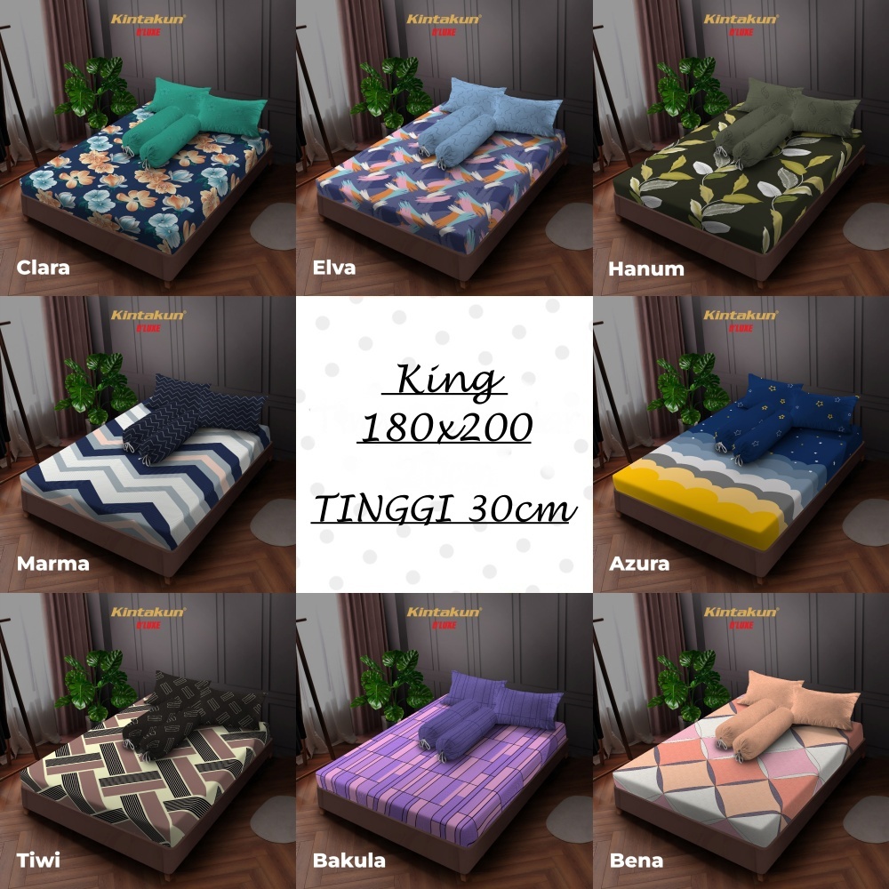 Kintakun Dluxe - Sprei King T30 (180x200) tinggi 30 Terlaris pilihan