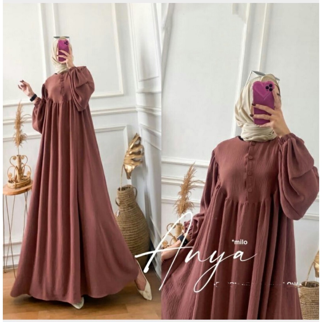 ANYA DRESS MAXY - GAMIS WANITA CRINKLE AIRFLOW