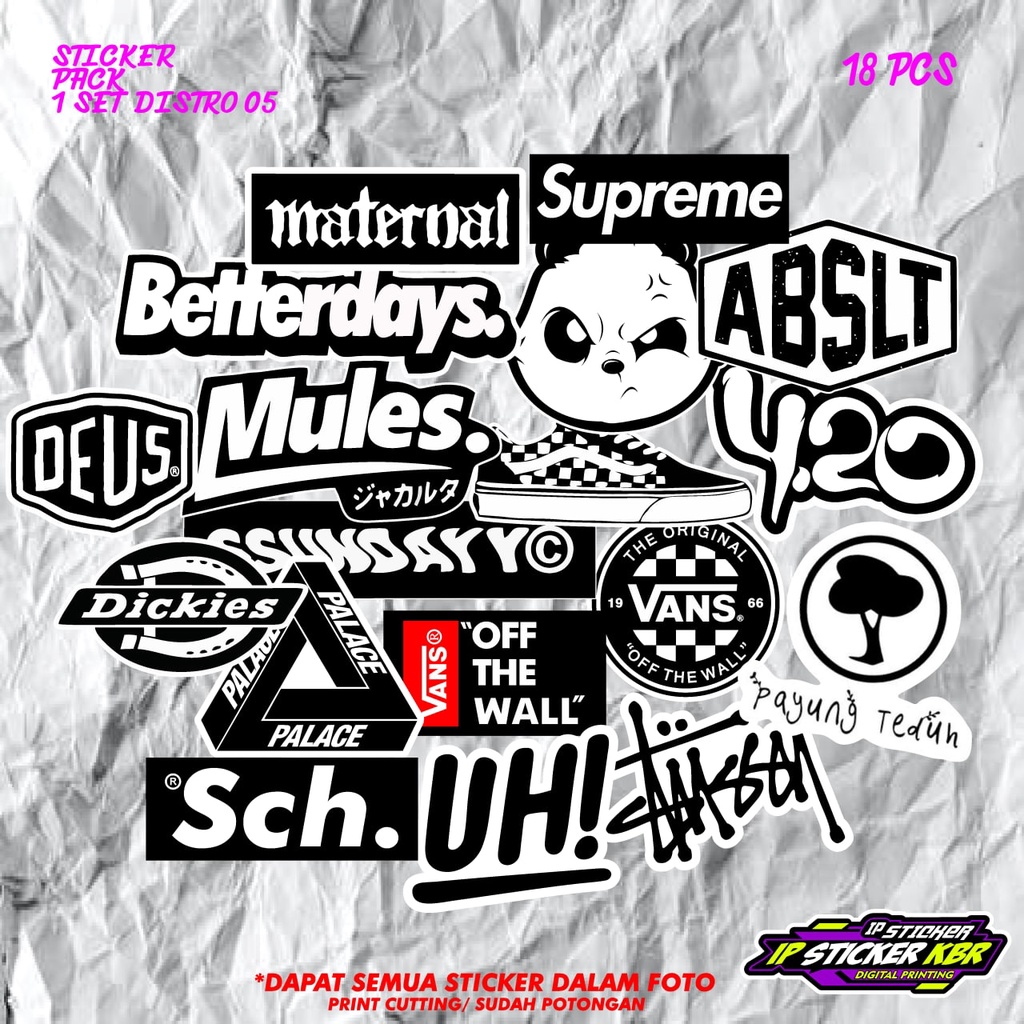 (COD) STICKER PACK DISTRO/ STICKER MOTOR / STICKER CUTTING / STICKER PACK DISTRO 18 PCS