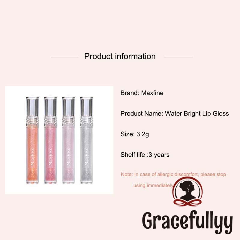 [COD]Lip Gloss Maxfine Transparant Glasting LipGloss 4 Warna Glossy Lip Gloss Lipstick Lip Plumper Korean LipGloss Korean Lip Gloss-GY