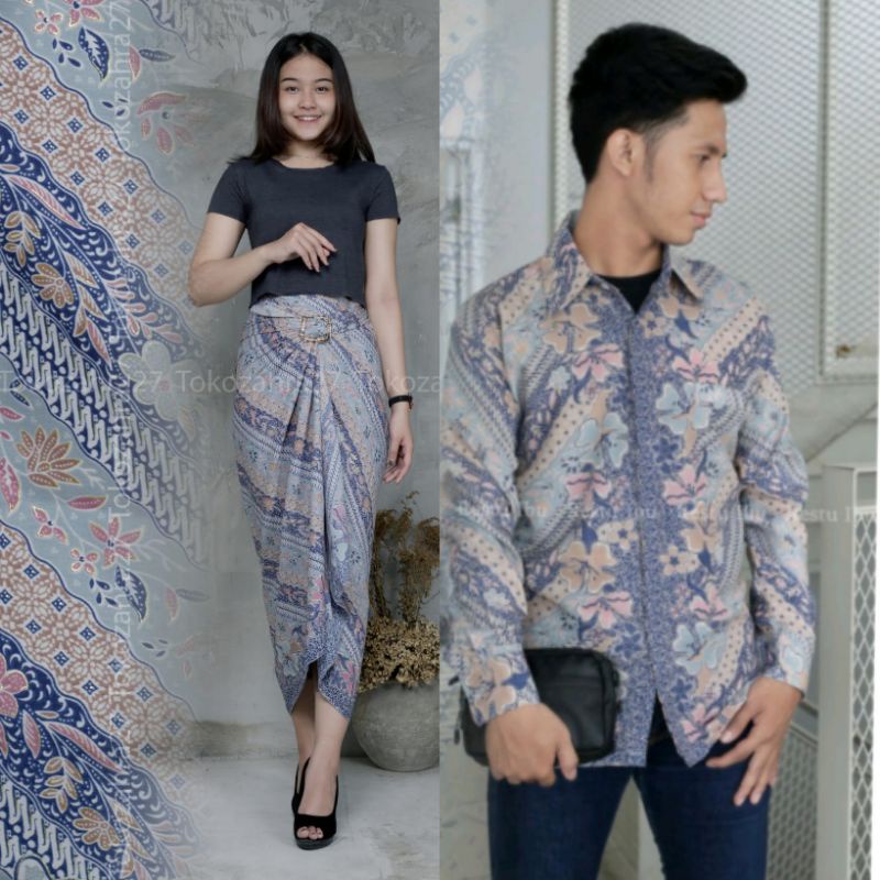 Couple Kemeja Batik Rok Lilit batik Lengan Panjang MOTIF DBY