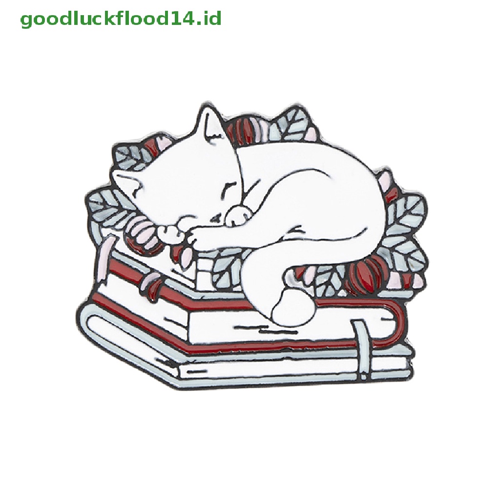 [GOOGFOUR] Kucing Membaca Buku Enamel Pin Kartun Tidur Kitten Bros Lucu Buku Kekasih Hewan Badge Tas Pakaian Kerah Pin Perhiasan Hadiah [TOP]