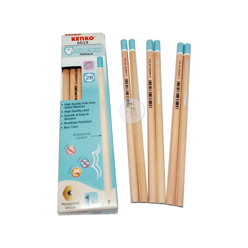 

KENKO - Pencil Tulis Kayu 2B - 6019 Antibacterial - Lusin