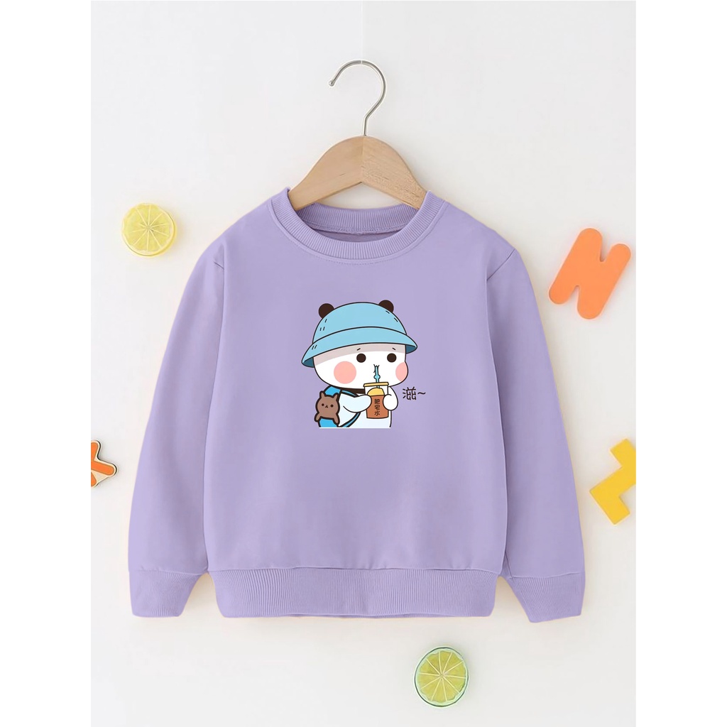 Sweater Perempuan Usia 2 - 12 Tahun Crewneck PANDA SERIES Switer Cewek Cowok