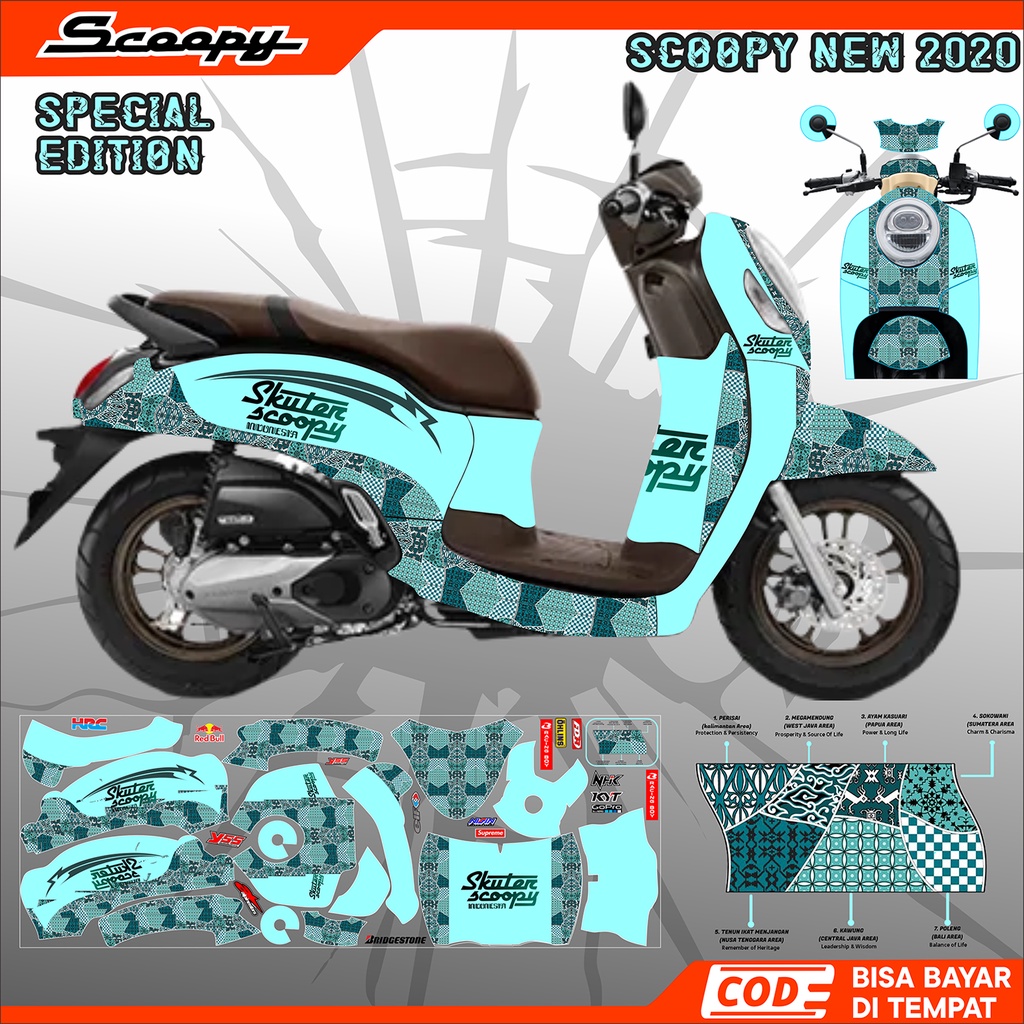 STICKER DECAL BODY SAMPING FULL SCOOPY NEW 2020 SPECIAL EDITION BATIK / STICKER BODY SCOOPY NEW 2020