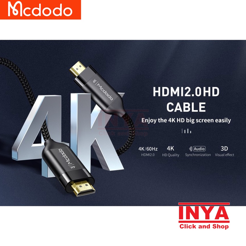 KABEL HDMI 2.0 HD TO HDMI MALE 4K CABLE 3m MCDODO CA-1291 - High Definition Audio Video Interface