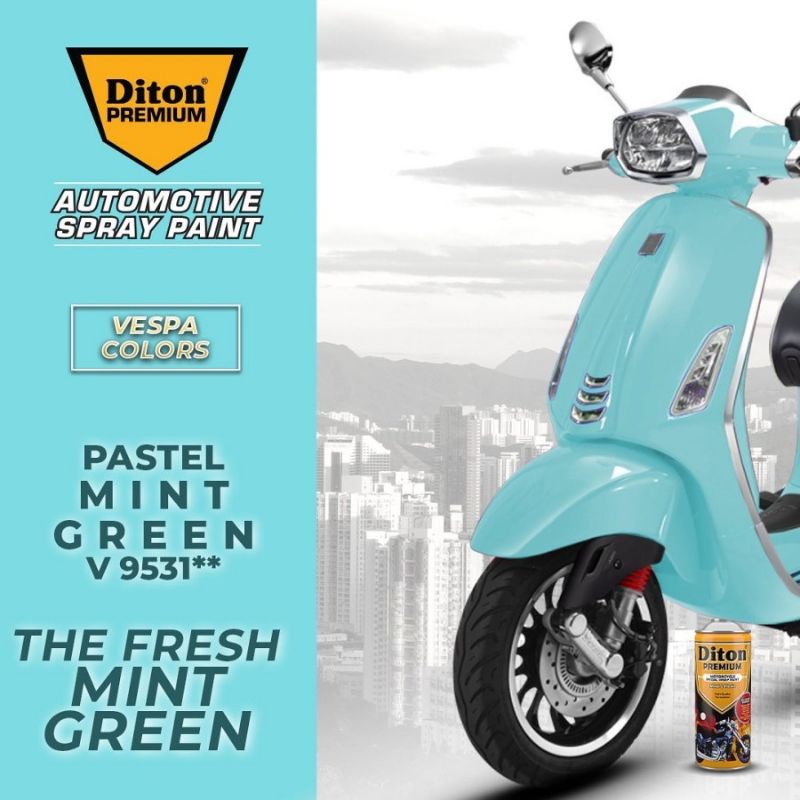 Pilok Pilox Cat Diton Premium Pastel Green 9531 Hijau Pastel 400ml Tahan Bensin Cat Semprot Diton Premium