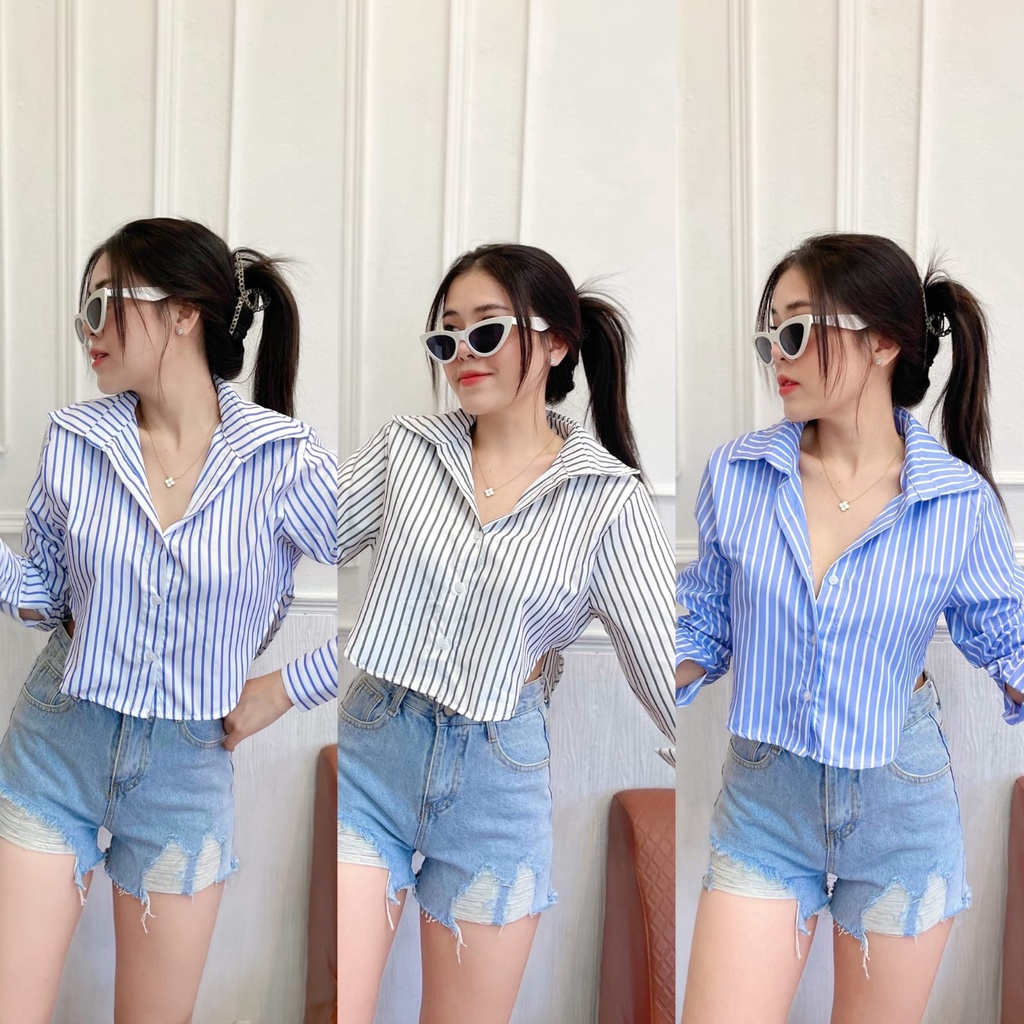 KEMEJA FANTASY SHOP SALUR FASHION WANITA IMPORT BANGKOK CODE F 10