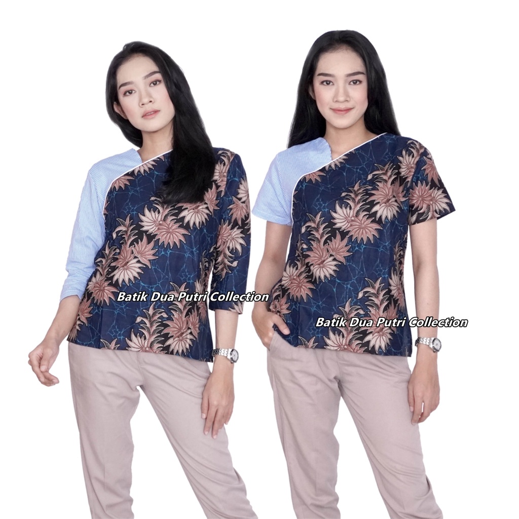 Atasan Batik Wanita Blouse Batik Bahan Katun By Batik Dua Putri Collection