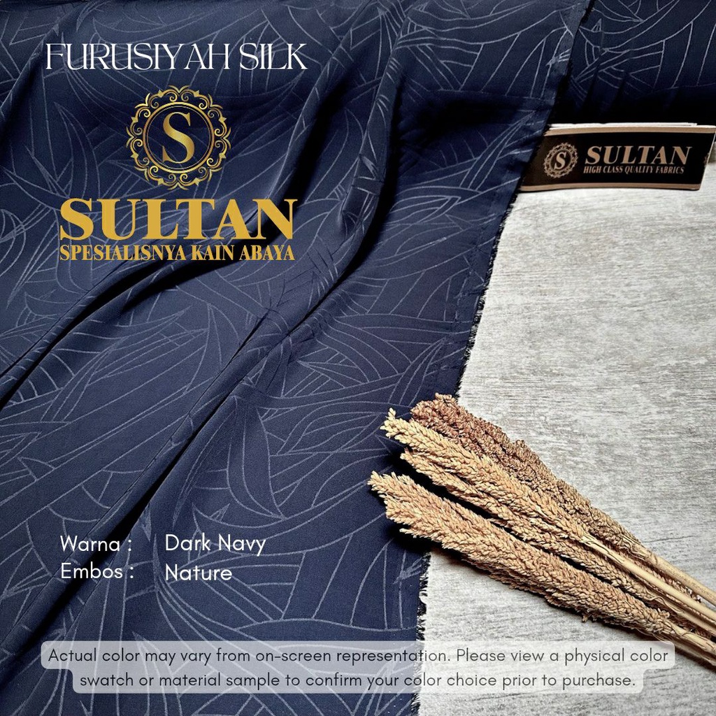 50CM EMBOS NATURE FURUSIYAH SILK DARK NAVY KAIN ABAYA SULTAN (MEREK LAMA: FURSAN SILK)