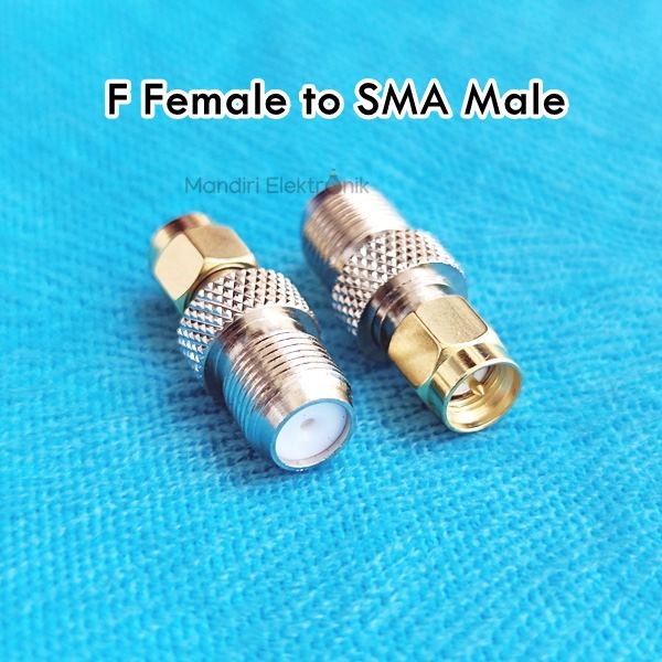 Konektor Adapter F Female to SMA Male Gold Lurus - SMA Male ke F Female