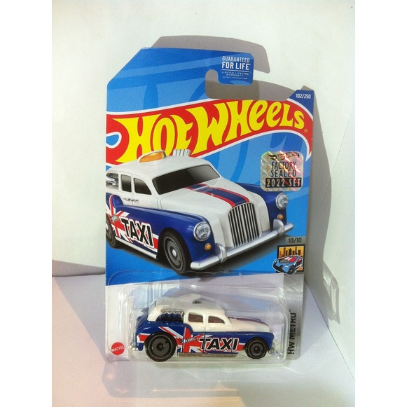 Hot Wheels. 2022 HW Metro Mini Collection - 10. Cockney Cab II. White Blue FS by MATTEL 2022