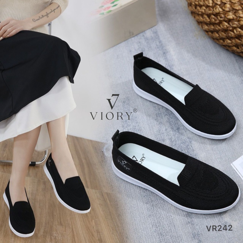 VIORY Sepatu FlyKnit Flat Shoes #VR242