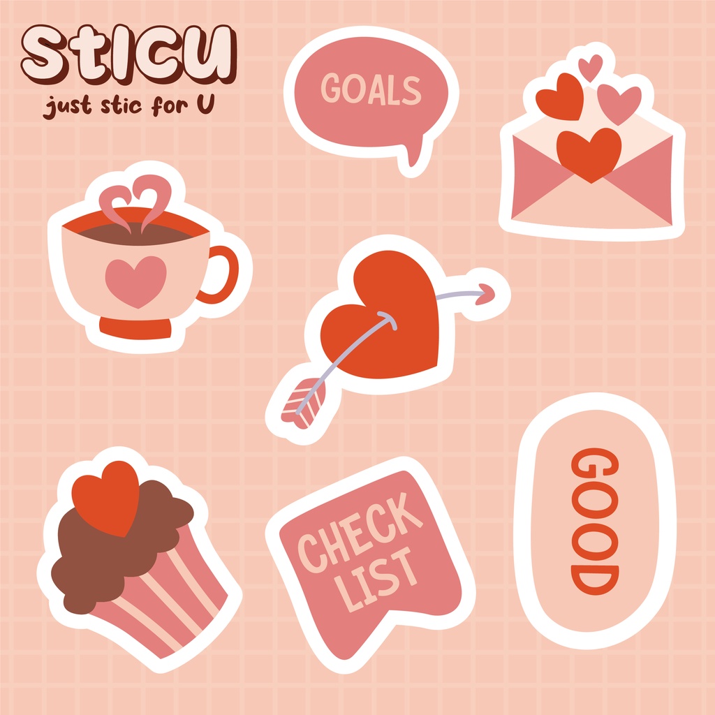 

LOVE SERIES STICKER PACK - STIKER HELM CASE HP LAPTOP TUMBLER MOTOR - V2
