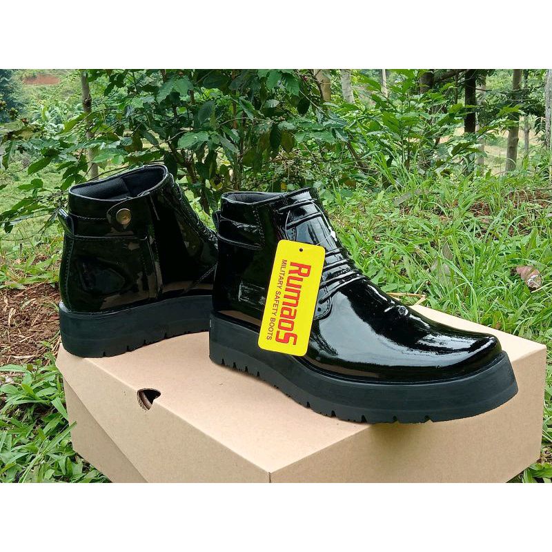 TERBARU-sepatu PDH/DINAS/KANTORAN TNI POLRI SECURITY SATPAM kulit sapi asli sol tebal