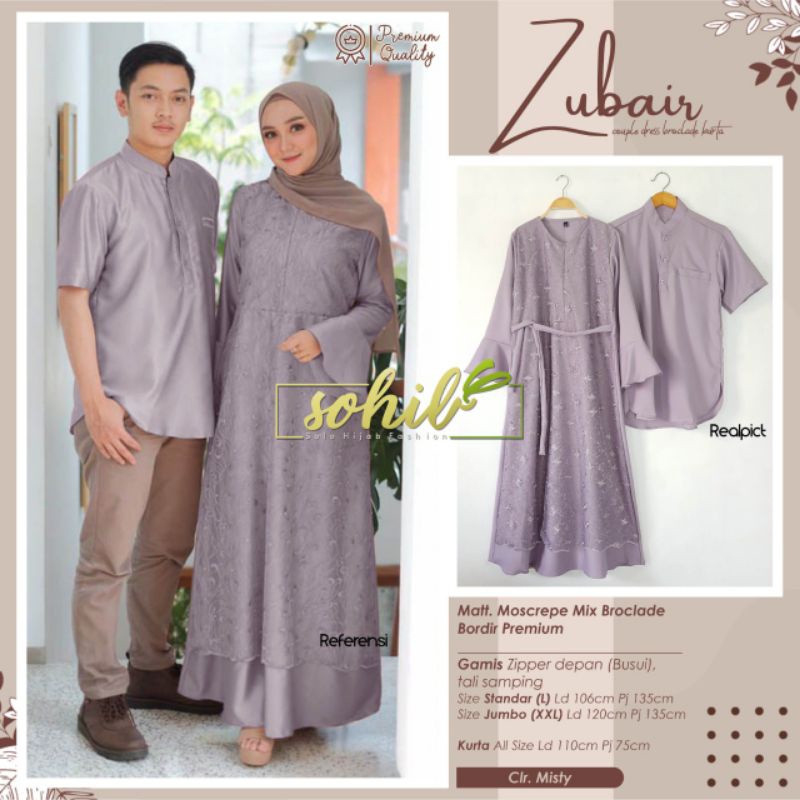 Zubair Couple koko dan dress brokat bridal tile mewah cantik terbaru trendi fashion muslim modern ke