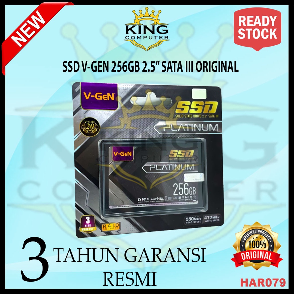 SSD V-GEN 256GB 2.5 SATA 3 RESMI GARANSI 3 TAHUN