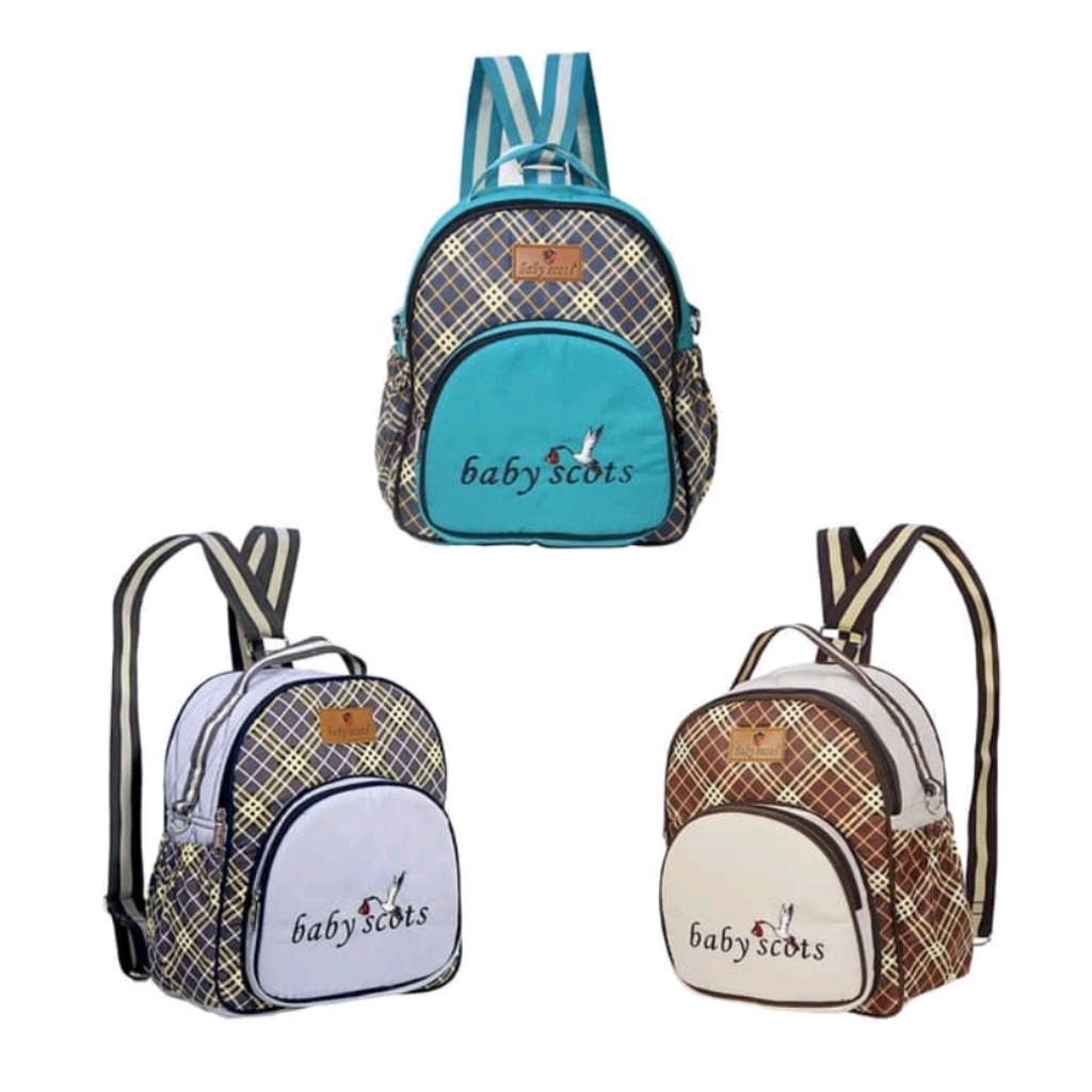 TAS PERALATAN BAYI / TAS RANSEL PERGI / TAS TRAVELLING BAYI / MEDIUM BACKPACK BAG 3 IN 1 BABY SCOTS / BST3201