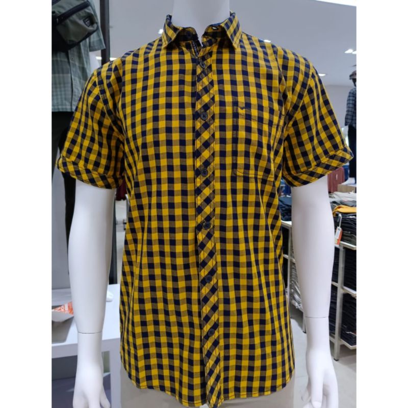 Cardinal jeans original mens CAKAI02335P 07A kemeja pendek pria katun berkantong kuning