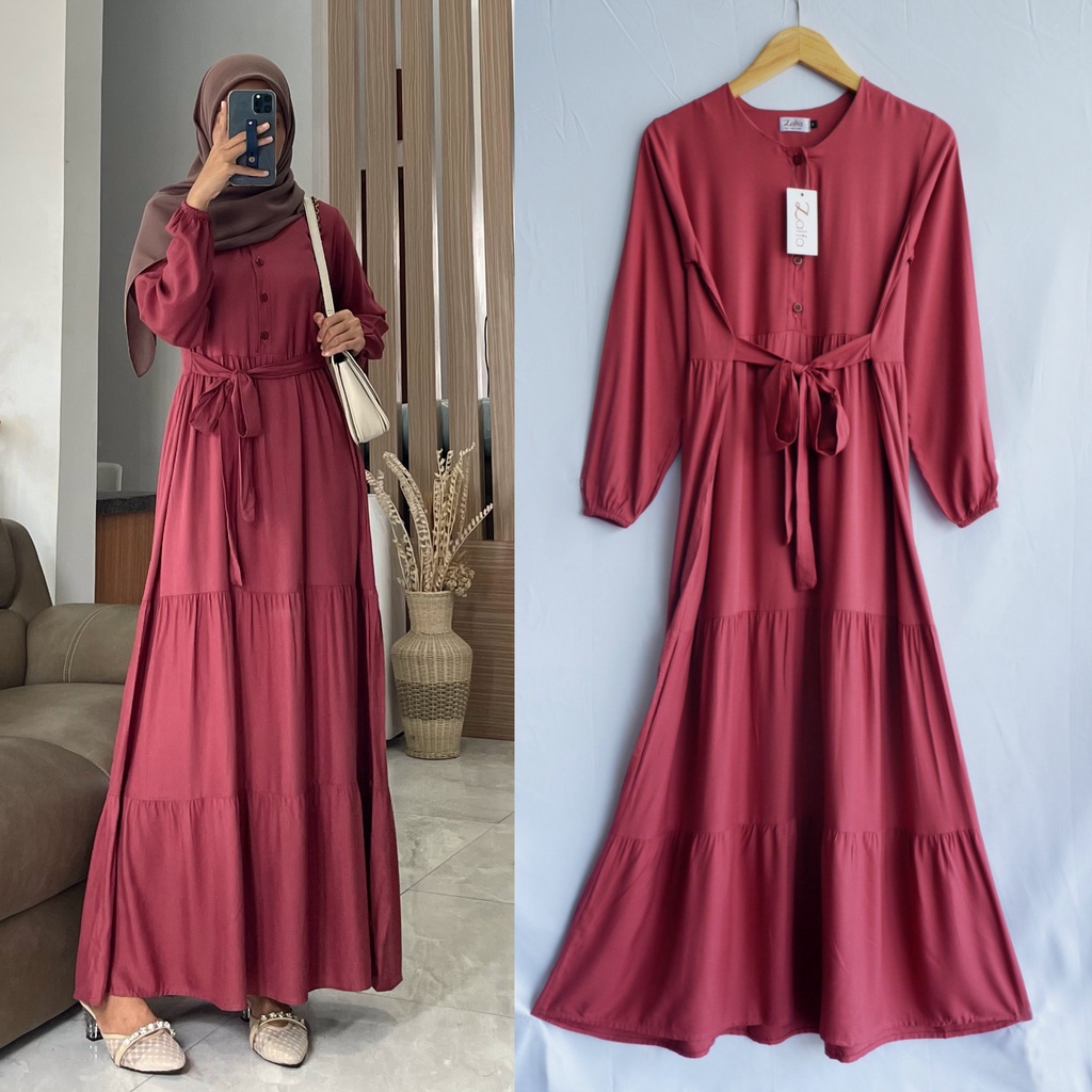 BASIC rayon gamis by ZALFA OUTFIT / dress polos / gamis wanita murah / gamis rayon / homedress