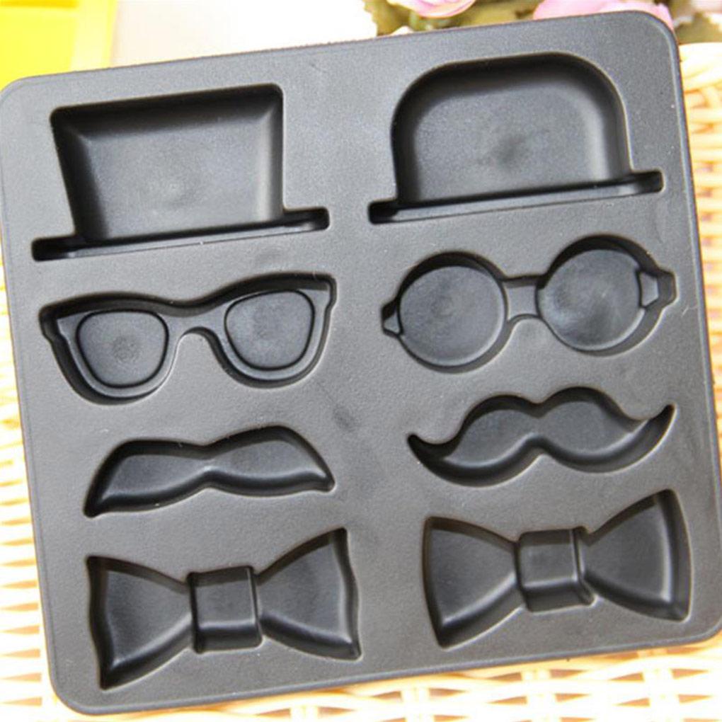 Gentleman Style Es Batu Cetakan Silikon Jenggot Cetakan Jelly Cookies Baking Tray Dekorasi Rumah Desktop Aksesoris Masak