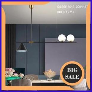 tools Lampu hias gantung meja makan mini bar pantry ISLAND MODERN MINIMALIS IRON bola kaca putih sus