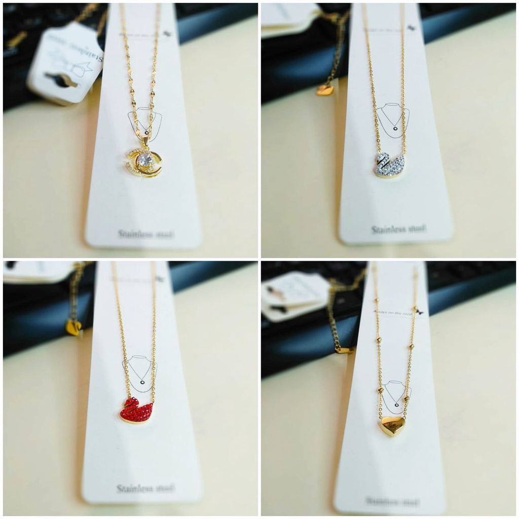 AV87 Grosir Kalung Titanium Dewasa Kalung Charmed Korea