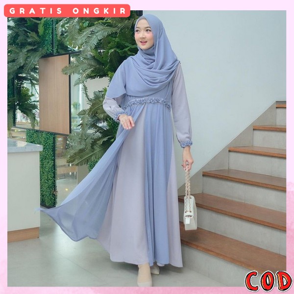 Drees Remaja Dewasa Drees Muslim Dres Mewah Premium Dress Pesta Kondangan Long Dress Wanita Murah Ma