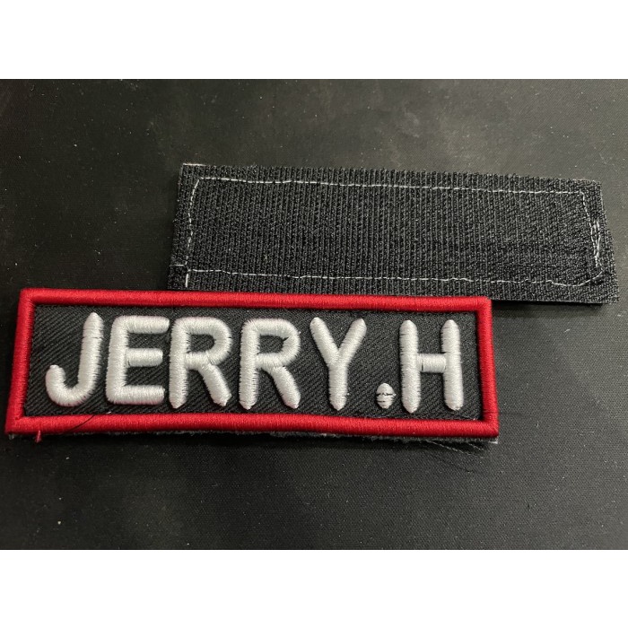 Emb Badge Nama Timbul + Perekat Velcro - Bet Timbul Nama (Request) - Patch