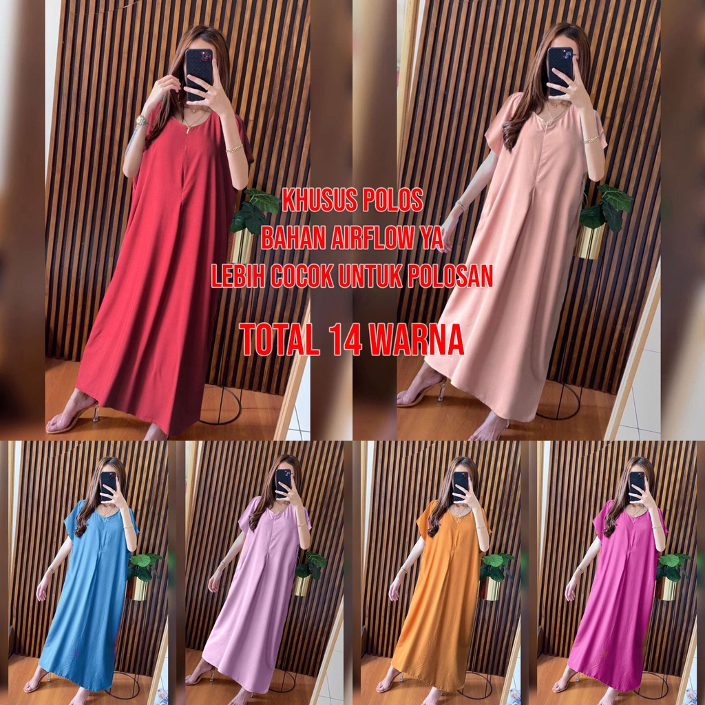 Daster Panjang Busui Semata Kaki Rinrin Collection-LBN POLOS RANDOM