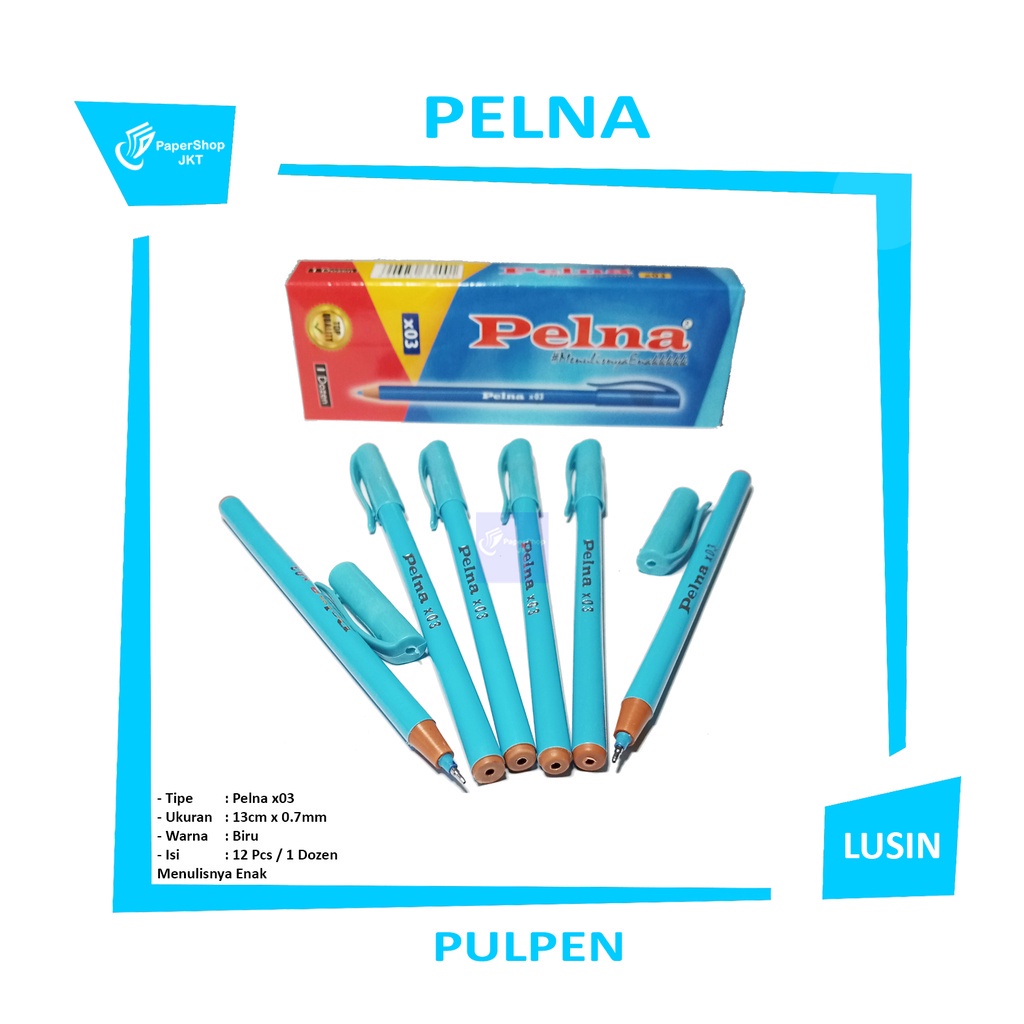 

PELNA - Pulpen x03 Biru - Lusin