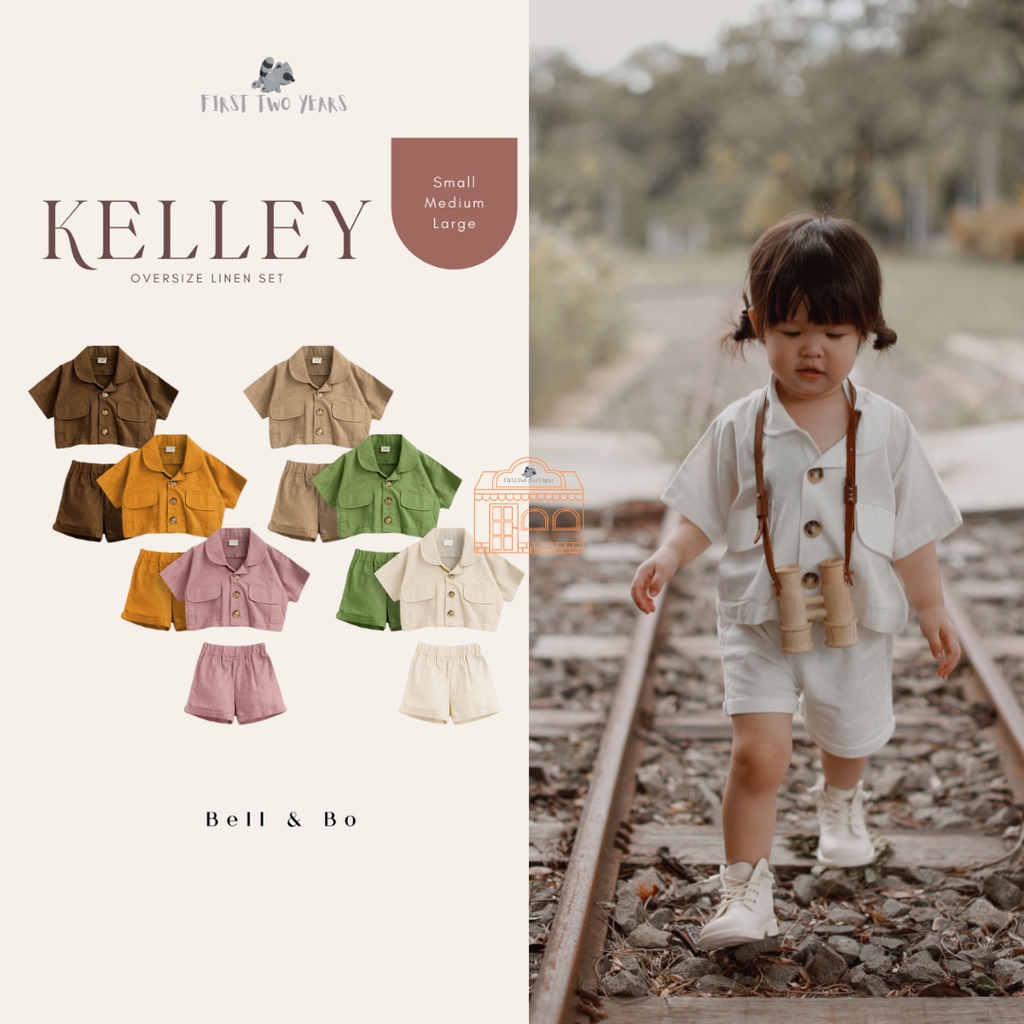 Bell &amp; Bo - Kelley Set / Setelan Safari Linen Anak Unisex