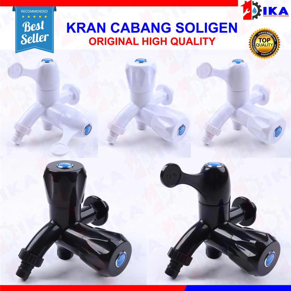 Kran Cabang Shower - Kran Double Engkol Kran PVC SOLIGEN ASLI / Kran Tembok Cabang Kran Cabang Keran Kran Shower Mixer Double