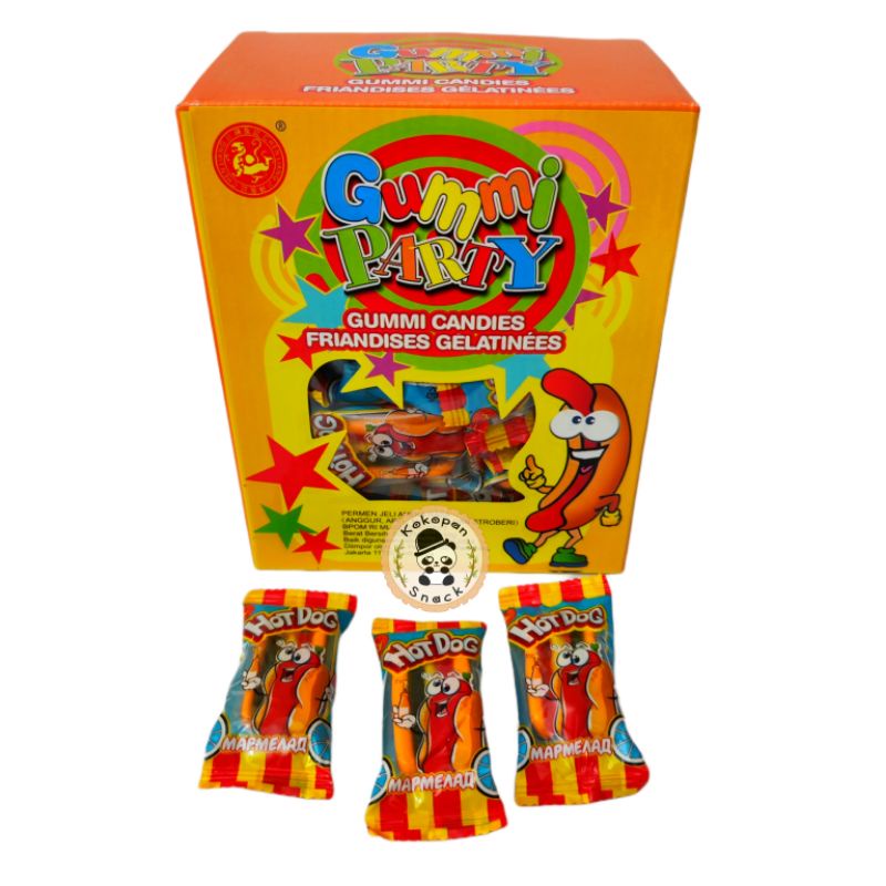 GUMMY PARTY HOT DOG BOX ISI 50