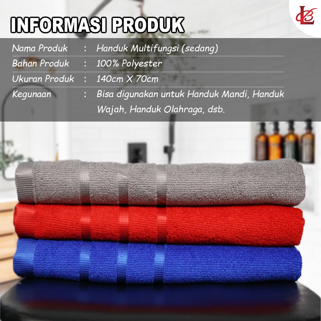 Handuk Mandi Dewasa Tebal dan Lembut Ukuran 140cmx70cm Bahan 100% Polyester Termurah - H19 - Tool Master