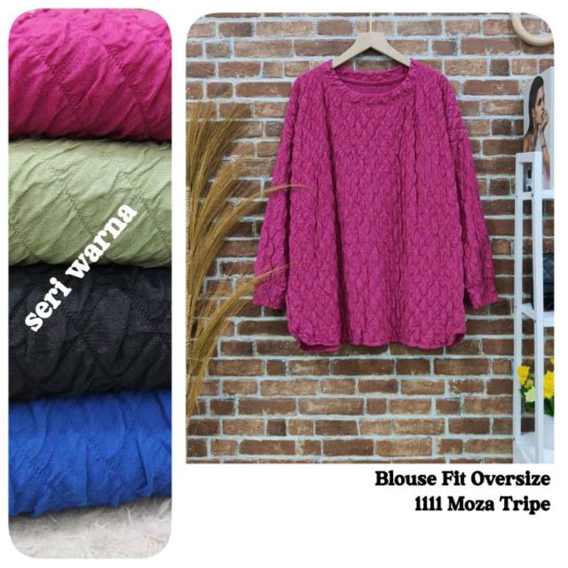 atasan blouse moza tripe merk clarke