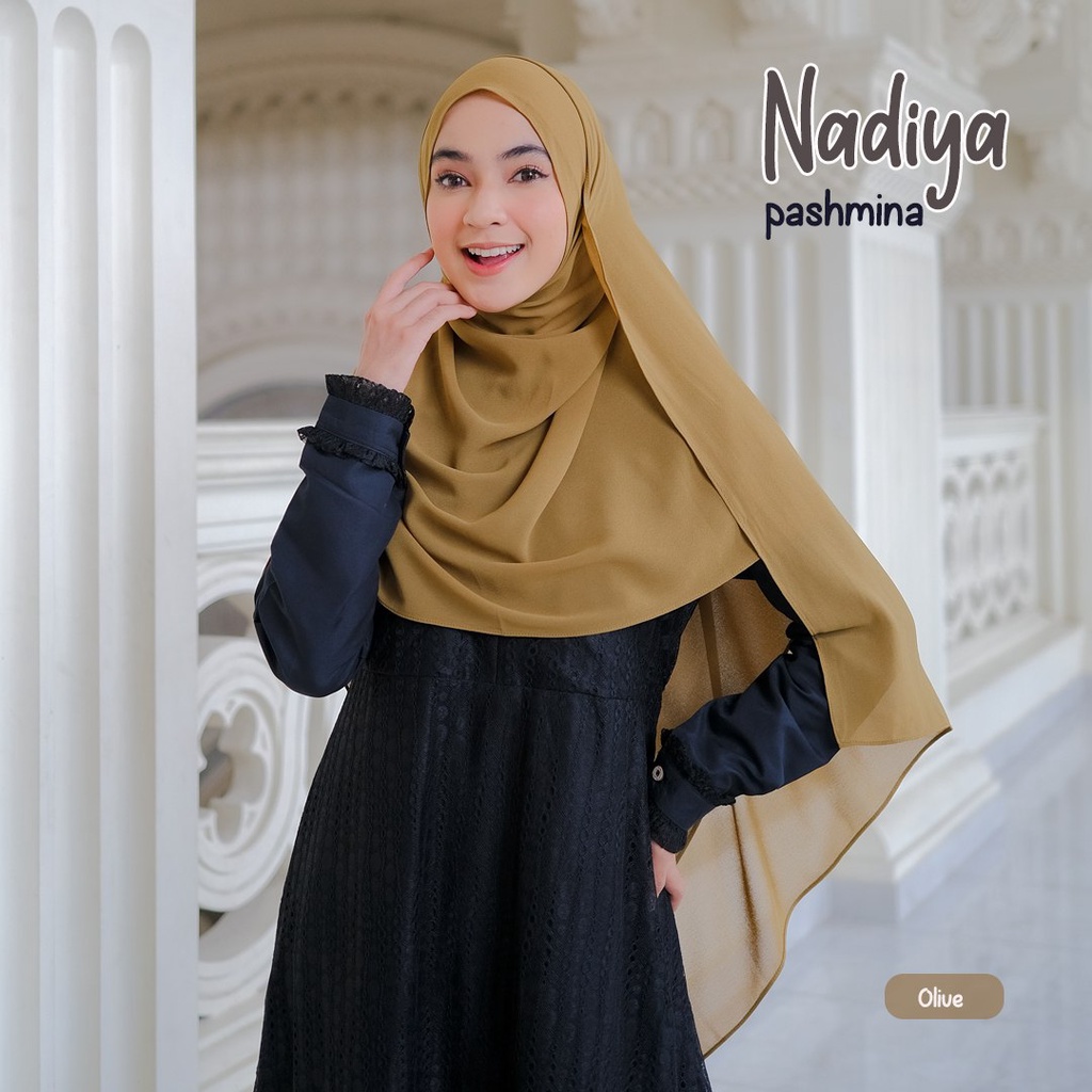 Riskirich Nadiya Hijab Pashmina Syari 72x195cm Ceruty Baby Doll Polos Premium