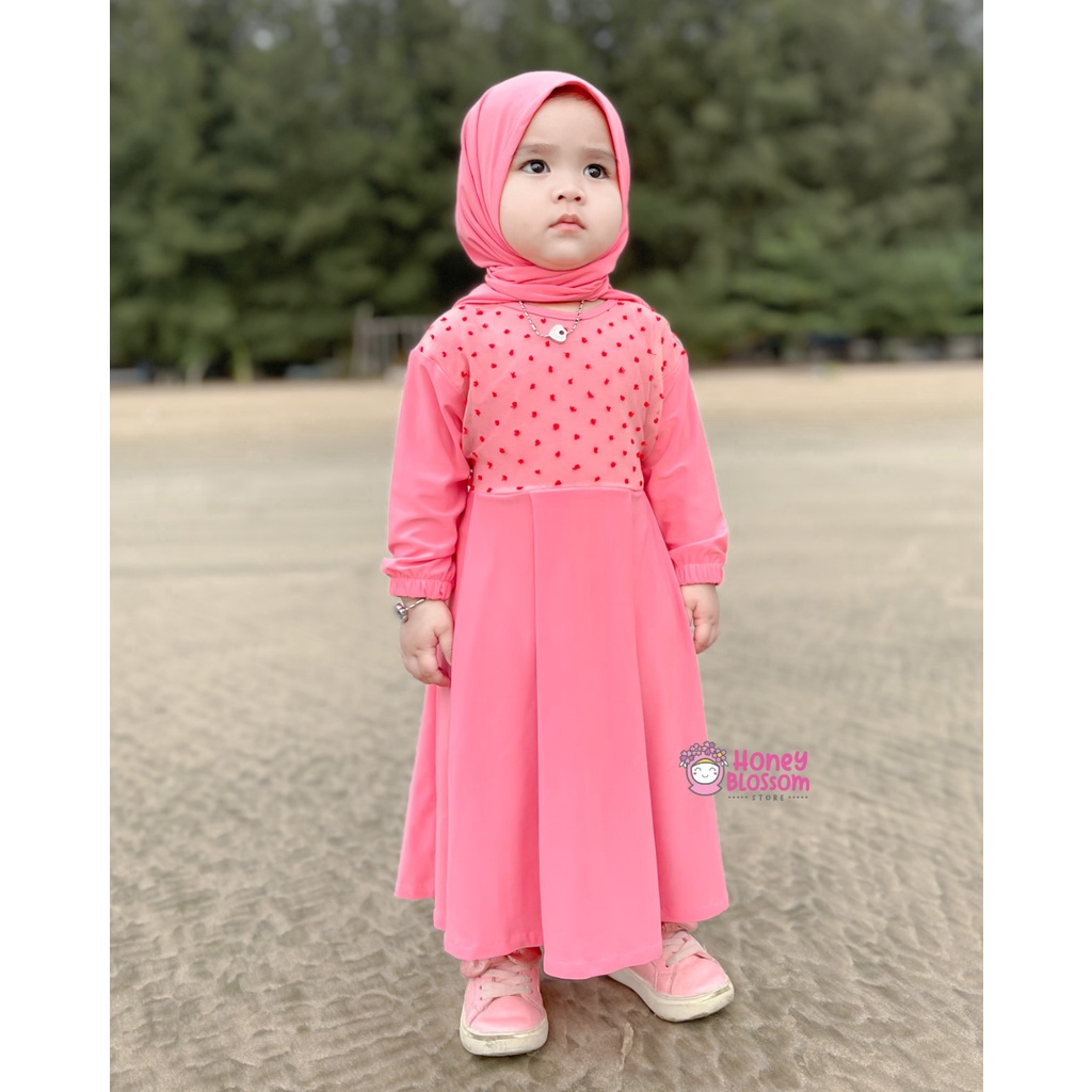 HONEYBLOSSOM gamis bayi alesha / gamis bayi perempuan 6 12 bulan / gamis bayi perempuan jersey korea