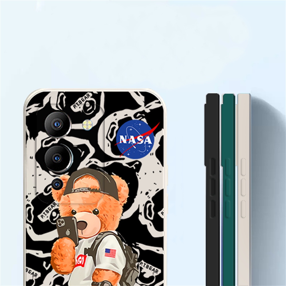 Infinix Note 12g96 Note 11smart 6smart 5panas 11S NFC Hot 11play 12 10 Play 9 Play Hot 10S Hot 10T Kartun Astronot Muppet Bear Silikon Lembut Sarung Case