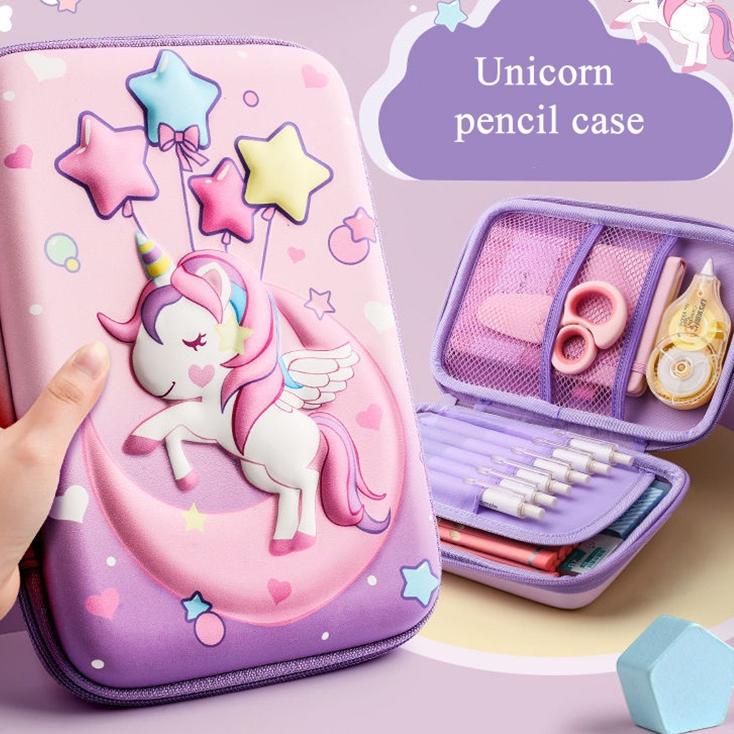 

Lagi Trend Tempat Pensil Motif Kartun Unicorn 3D Bahan EVA Untuk Anak Perempuan 44F*