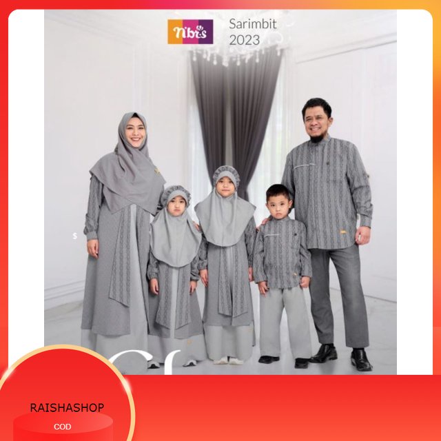 Couple Keluarga Nibras Chesa Grey Gamis Nibras Baju Couple Sarimbit Keluarga Lebaran Terbaru 2023 Pr