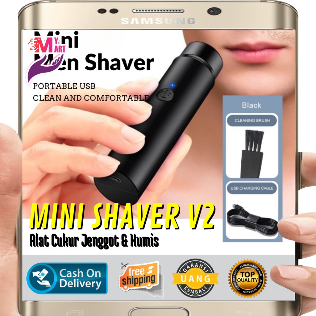 Mini Shaver V2 - Alat Cukur Jenggot Kumis Portable USB